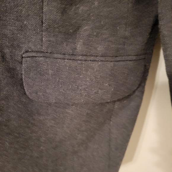 Amanda Smith Petites Women's Gray Double-Breasted Pure Wool Blazer. Size 10P - Picture 3 of 7